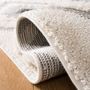 Safavieh Moroccan Tassel Shag Area Rug: Luxurious Geometric Design With Plush Comfort For Any Space Ivory ,Grey Polypropylene Pile Mts601f-4