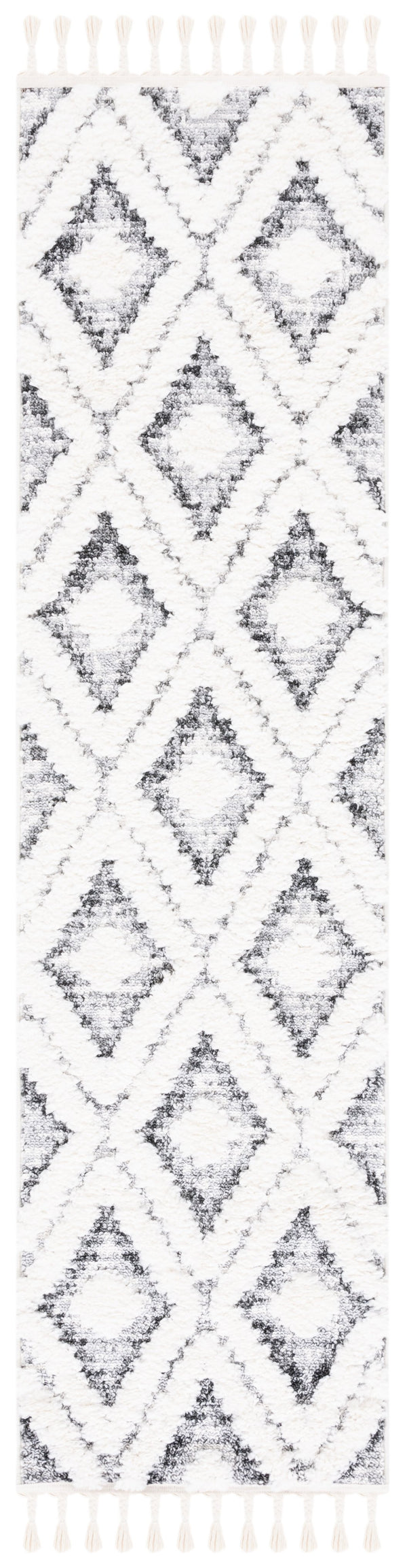 Safavieh Moroccan Tassel Shag Area Rug - Luxurious 2" High Plush Design With Timeless Elegance & Comfort Ivory ,Grey Polypropylene Pile Mts610a-7r