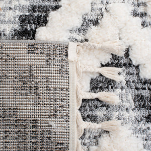 Safavieh Moroccan Tassel Shag Area Rug - Luxurious 2" High Plush Design With Timeless Elegance & Comfort Ivory ,Grey Polypropylene Pile Mts610a-7r