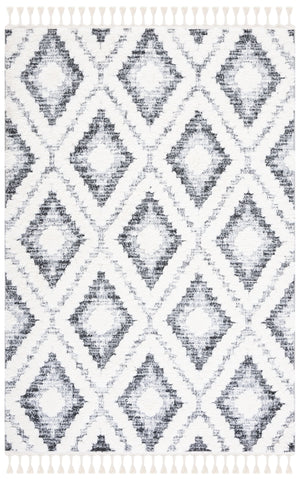 Safavieh Moroccan Tassel Shag Area Rug - Luxurious 2" High Plush Design With Timeless Elegance & Comfort Ivory ,Grey Polypropylene Pile Mts610a-7r