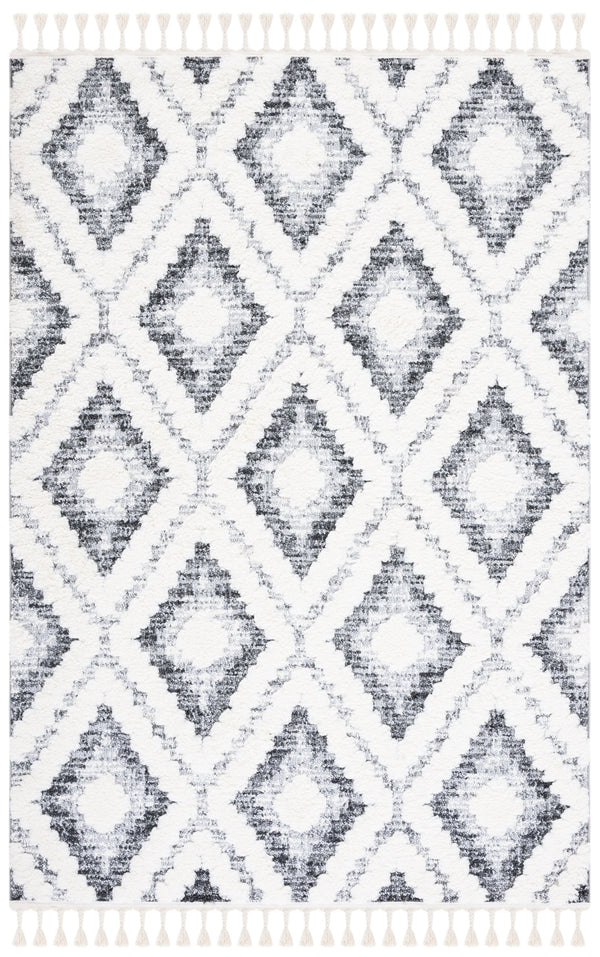 Safavieh Moroccan Tassel Shag Area Rug - Luxurious 2" High Plush Design With Timeless Elegance & Comfort Ivory ,Grey Polypropylene Pile Mts610a-7r