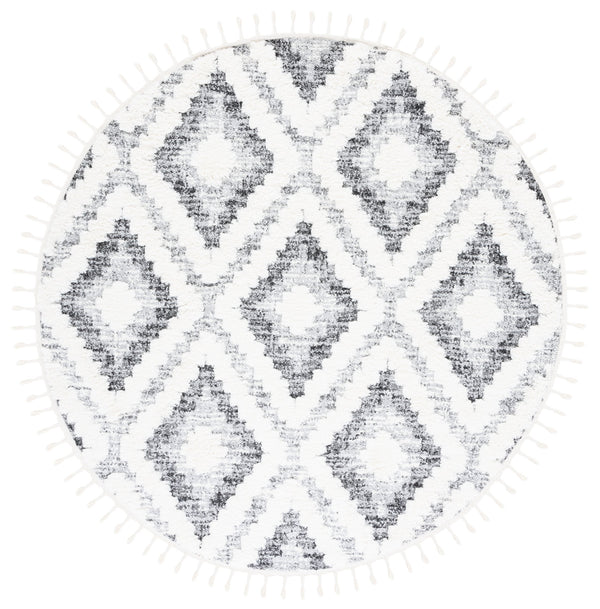 Safavieh Moroccan Tassel Shag Area Rug - Luxurious 2" High Plush Design With Timeless Elegance & Comfort Ivory ,Grey Polypropylene Pile Mts610a-7r