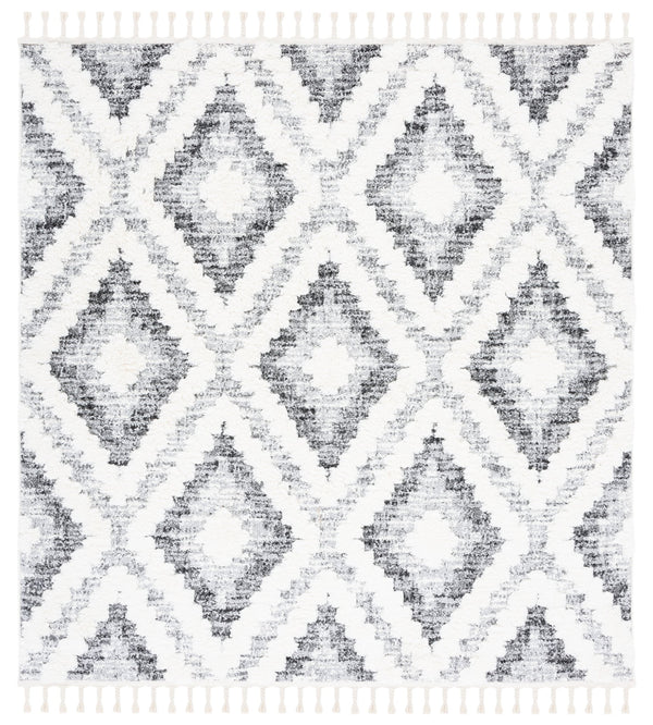 Safavieh Moroccan Tassel Shag Area Rug - Luxurious 2" High Plush Design With Timeless Elegance & Comfort Ivory ,Grey Polypropylene Pile Mts610a-7r