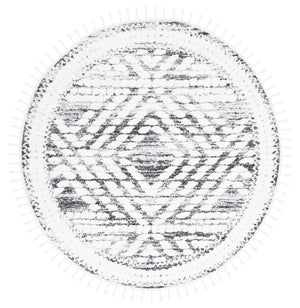 Safavieh Moroccan Tassel Shag Area Rug - Luxurious Geometric Design For Cozy Living Spaces And Durability Ivory ,Grey Polypropylene Pile Mts614a-8