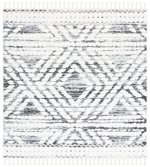 Safavieh Moroccan Tassel Shag Area Rug - Luxurious Geometric Design For Cozy Living Spaces And Durability Ivory ,Grey Polypropylene Pile Mts614a-8