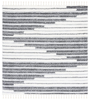 Safavieh Moroccan Tassel Shag Area Rug - Luxurious Softness And Artistic Design Crafted In Turkey For Elegance Dark Grey ,Ivory Polypropylene Pile Mts622f-7r