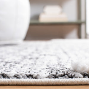 Safavieh Moroccan Tassel Shag Area Rug - Luxurious Geometric Design, Soft Comfort, Stylish Home Decor Addition Grey ,Ivory Polypropylene Pile Mts624f-4