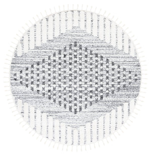 Safavieh Moroccan Tassel Shag Area Rug - Luxurious Geometric Design, Soft Comfort, Stylish Home Decor Addition Grey ,Ivory Polypropylene Pile Mts624f-4