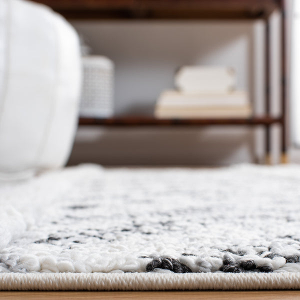 Safavieh Moroccan Tassel Shag Area Rug - Luxurious Power-loomed Design For Home Decor And Comfort Ivory ,Grey Polypropylene Pile Mts630a-8