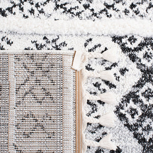 Safavieh Moroccan Tassel Shag Area Rug - Luxurious Power-loomed Design For Home Decor And Comfort Ivory ,Grey Polypropylene Pile Mts630a-8