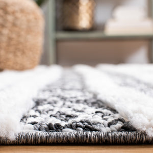 Safavieh Moroccan Tassel Shag Area Rug - Luxurious Black And Ivory Design For Stylish Home Décor Upgrade Black ,Ivory Polypropylene Pile Mts632z-7sq