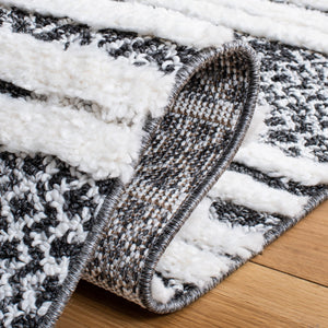 Safavieh Moroccan Tassel Shag Area Rug - Luxurious Black And Ivory Design For Stylish Home Décor Upgrade Black ,Ivory Polypropylene Pile Mts632z-7sq