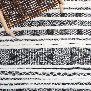 Safavieh Moroccan Tassel Shag Area Rug - Luxurious Black And Ivory Design For Stylish Home Décor Upgrade Black ,Ivory Polypropylene Pile Mts632z-7sq