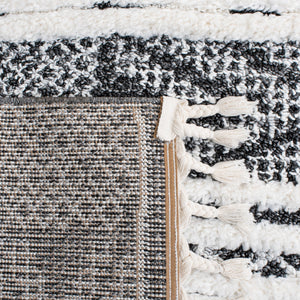 Safavieh Moroccan Tassel Shag Area Rug - Luxurious Black And Ivory Design For Stylish Home Décor Upgrade Black ,Ivory Polypropylene Pile Mts632z-7sq