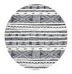 Safavieh Moroccan Tassel Shag Area Rug - Luxurious Black And Ivory Design For Stylish Home Décor Upgrade Black ,Ivory Polypropylene Pile Mts632z-7sq