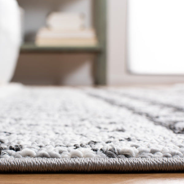 Safavieh Moroccan Tassel Shag Rug – Luxurious Power Loomed Design, Soft Comfort, And Timeless Elegance For Your Home Grey ,Black Polypropylene Pile Mts634f-6