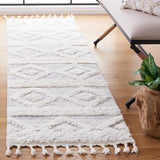 Safavieh Moroccan Tassel Shag 640 MTS640 Power Loomed Shag & Flokati Rug Ivory / Beige MTS640A-5SQ