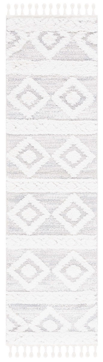 Safavieh Moroccan Tassel Shag 640 MTS640 Power Loomed Shag & Flokati Rug Ivory / Beige MTS640A-5SQ