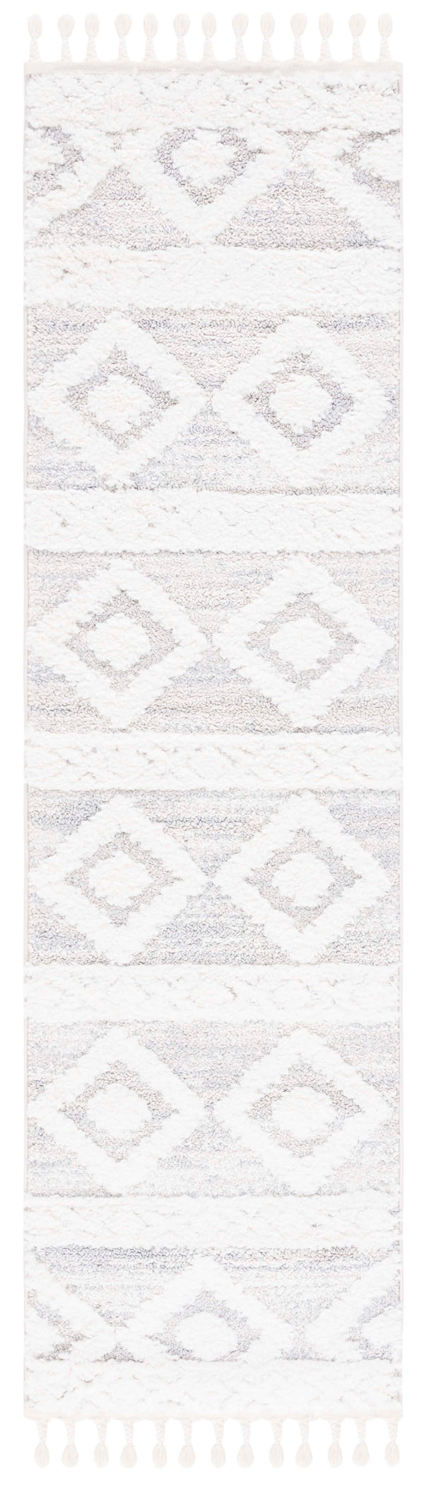 Safavieh Moroccan Tassel Shag Rug - Luxurious Power-loomed Design For Elegant Spaces With Geometric Patterns Ivory ,Beige Polypropylene Pile Mts640a-214