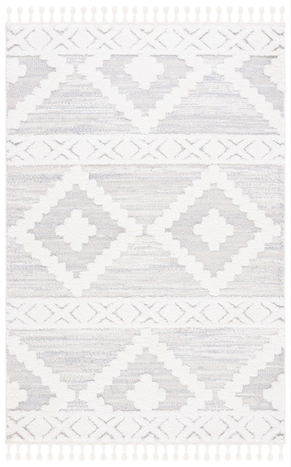 Safavieh Moroccan Tassel Shag 640 MTS640 Power Loomed Shag & Flokati Rug Ivory / Beige MTS640A-5SQ