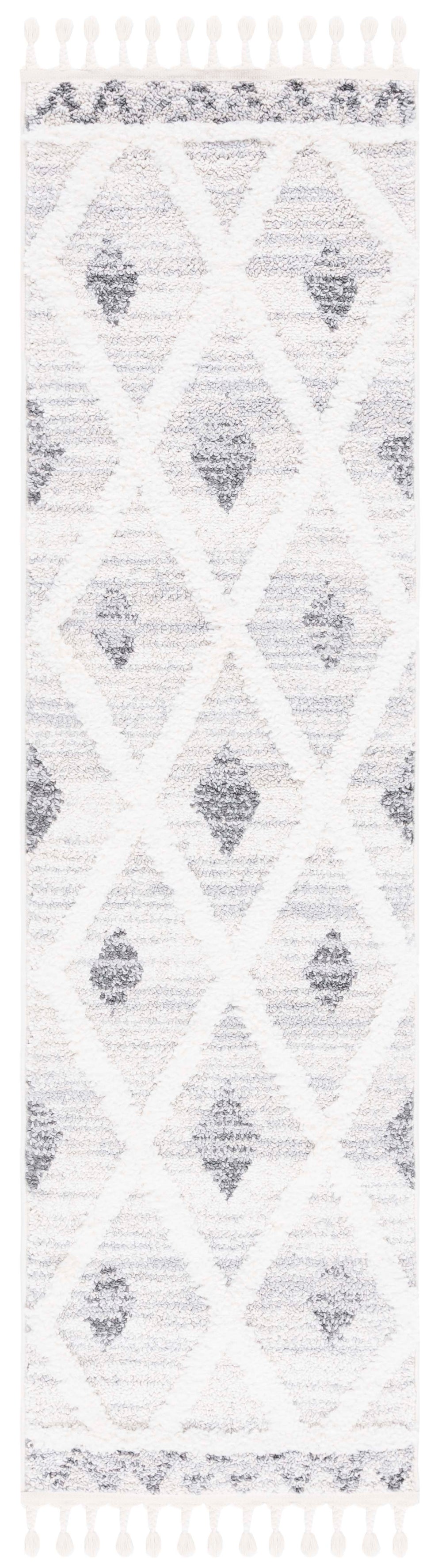 Safavieh Moroccan Tassel Shag Area Rug - Plush 2-inch Pile, Durable Power-loomed Design For Elegant Spaces Beige ,Grey Polypropylene Pile Mts642a-4