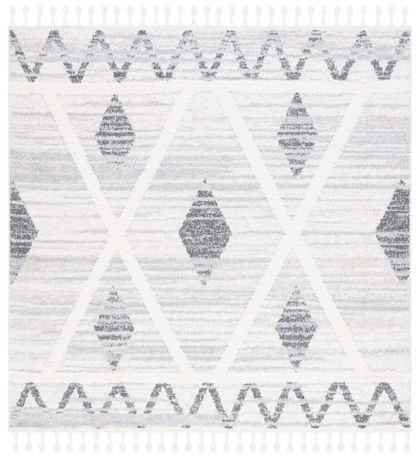 Safavieh Moroccan Tassel Shag Area Rug - Plush 2-inch Pile, Durable Power-loomed Design For Elegant Spaces Beige ,Grey Polypropylene Pile Mts642a-4