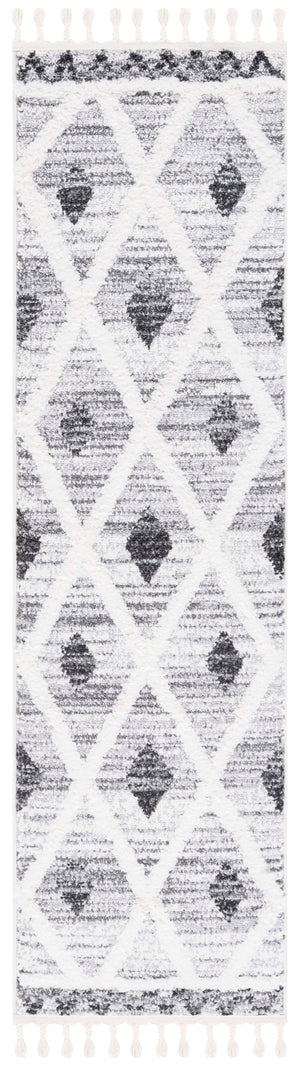 Safavieh Moroccan Tassel Shag Area Rug - Plush 2-inch Pile, Durable Power-loomed Design For Elegant Spaces Grey ,Ivory Polypropylene Pile Mts642f-8