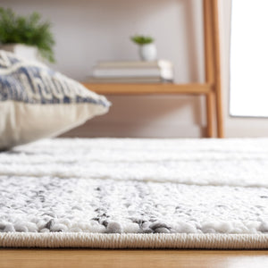 Safavieh Moroccan Tassel Shag Area Rug - Plush 2-inch Pile, Durable Power-loomed Design For Elegant Spaces Grey ,Ivory Polypropylene Pile Mts642f-8