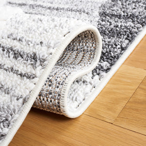 Safavieh Moroccan Tassel Shag Area Rug - Plush 2-inch Pile, Durable Power-loomed Design For Elegant Spaces Grey ,Ivory Polypropylene Pile Mts642f-8