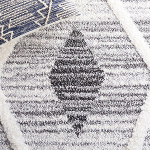 Safavieh Moroccan Tassel Shag Area Rug - Plush 2-inch Pile, Durable Power-loomed Design For Elegant Spaces Grey ,Ivory Polypropylene Pile Mts642f-8