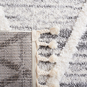 Safavieh Moroccan Tassel Shag Area Rug - Plush 2-inch Pile, Durable Power-loomed Design For Elegant Spaces Grey ,Ivory Polypropylene Pile Mts642f-8