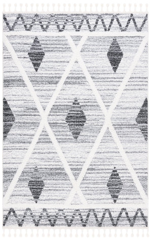 Safavieh Moroccan Tassel Shag Area Rug - Plush 2-inch Pile, Durable Power-loomed Design For Elegant Spaces Grey ,Ivory Polypropylene Pile Mts642f-8