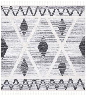 Safavieh Moroccan Tassel Shag Area Rug - Plush 2-inch Pile, Durable Power-loomed Design For Elegant Spaces Grey ,Ivory Polypropylene Pile Mts642f-8