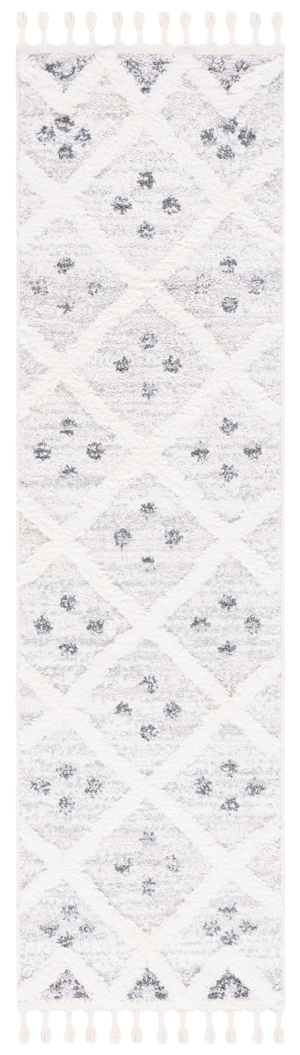 Safavieh Moroccan Tassel Shag Area Rug - Luxuriously Soft And Durable Design For Cozy Living Spaces Beige ,Ivory Polypropylene Pile Mts644a-8