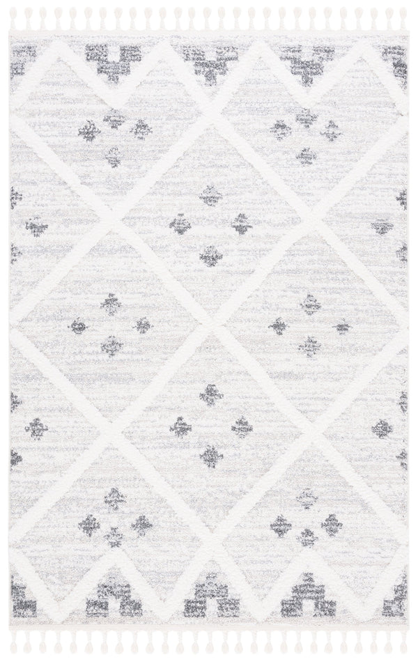 Safavieh Moroccan Tassel Shag Area Rug - Luxuriously Soft And Durable Design For Cozy Living Spaces Beige ,Ivory Polypropylene Pile Mts644a-8