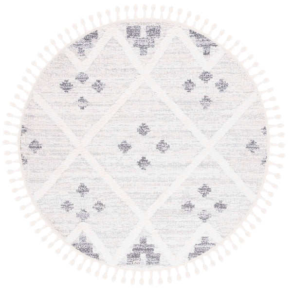 Safavieh Moroccan Tassel Shag Area Rug - Luxuriously Soft And Durable Design For Cozy Living Spaces Beige ,Ivory Polypropylene Pile Mts644a-8