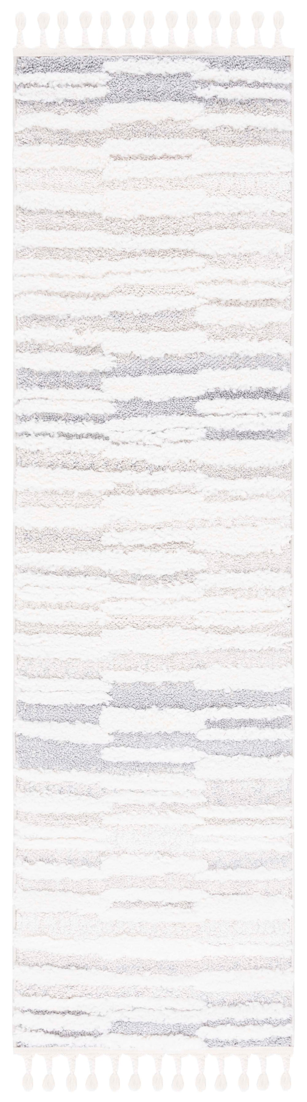 Safavieh Moroccan Tassel Shag Area Rug - Elegant Power Loomed Design For Modern And Traditional Spaces Beige ,Ivory Polypropylene Pile Mts646a-8