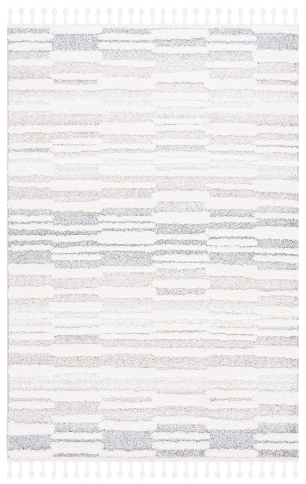 Safavieh Moroccan Tassel Shag Area Rug - Elegant Power Loomed Design For Modern And Traditional Spaces Beige ,Ivory Polypropylene Pile Mts646a-8