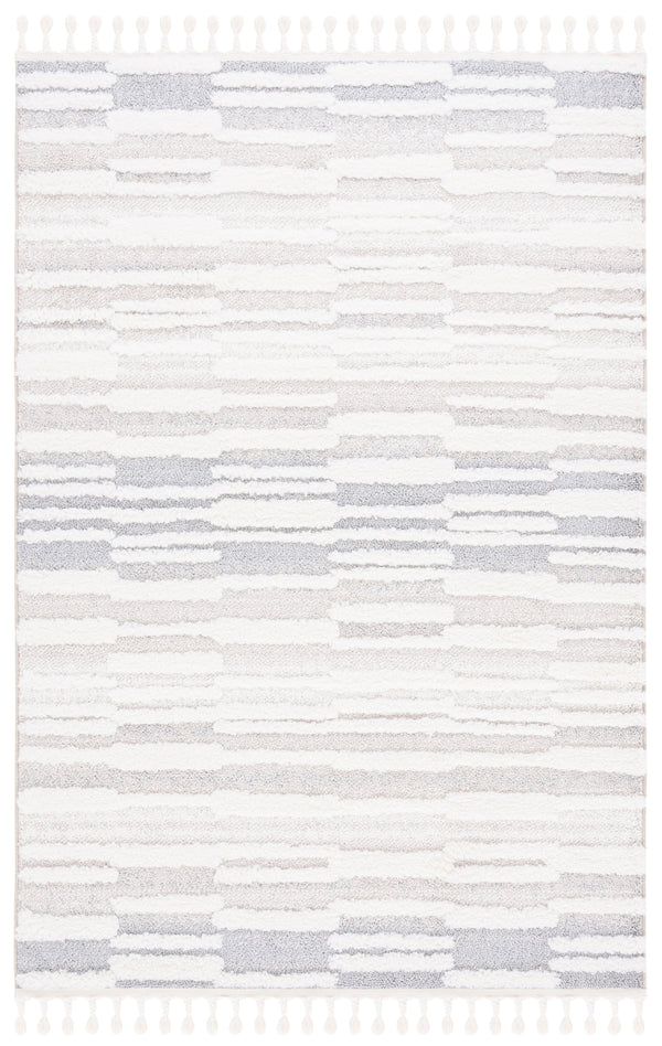 Safavieh Moroccan Tassel Shag Area Rug - Elegant Power Loomed Design For Modern And Traditional Spaces Beige ,Ivory Polypropylene Pile Mts646a-8
