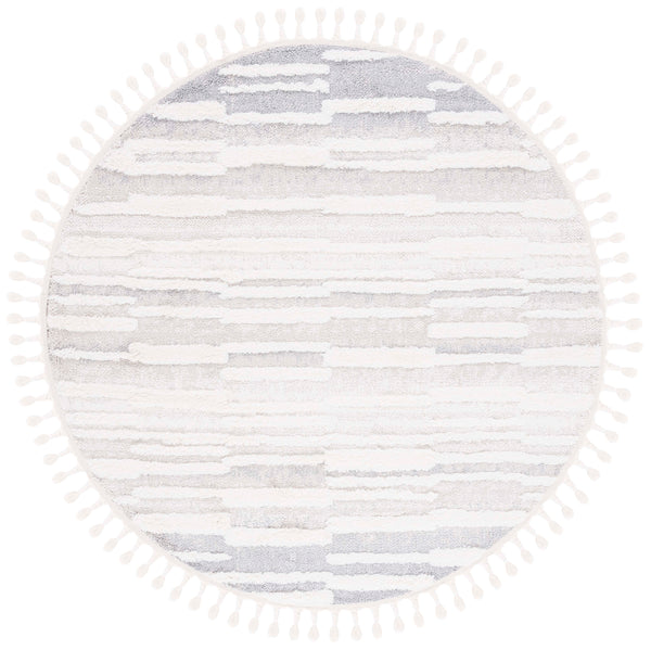 Safavieh Moroccan Tassel Shag Area Rug - Elegant Power Loomed Design For Modern And Traditional Spaces Beige ,Ivory Polypropylene Pile Mts646a-8