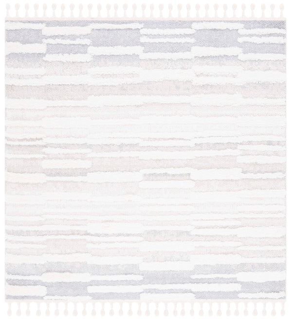 Safavieh Moroccan Tassel Shag Area Rug - Elegant Power Loomed Design For Modern And Traditional Spaces Beige ,Ivory Polypropylene Pile Mts646a-8