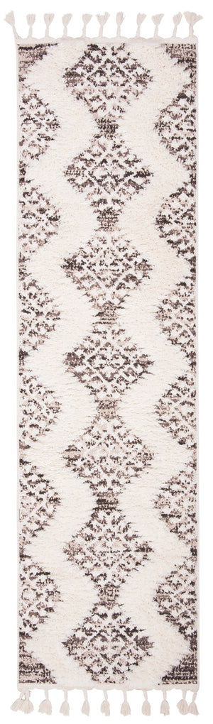 Safavieh Moroccan Tassel Shag Rug - Luxurious Ivory And Brown Design For Elegant Home Décor And Comfort Ivory ,Brown Polypropylene Pile Mts652a-220