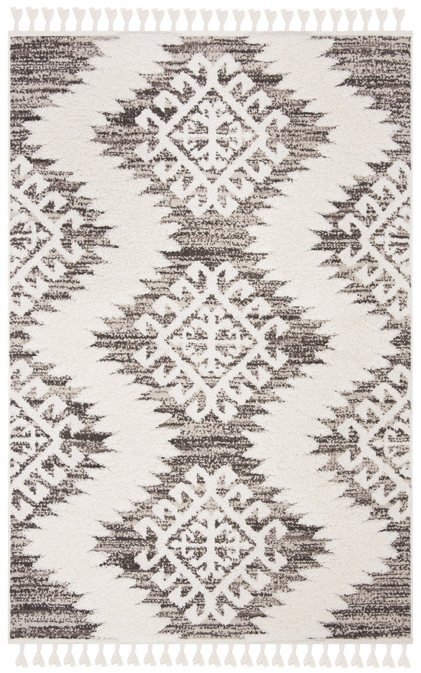 Safavieh Moroccan Tassel Shag Rug - Luxurious Ivory And Brown Design For Elegant Home Décor And Comfort Ivory ,Brown Polypropylene Pile Mts652a-10