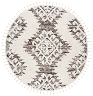 Safavieh Moroccan Tassel Shag Rug - Luxurious Ivory And Brown Design For Elegant Home Décor And Comfort Ivory ,Brown Polypropylene Pile Mts652a-220