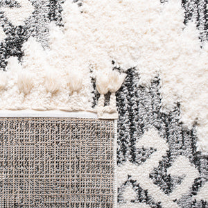 Safavieh Moroccan Tassel Shag Rug - Luxurious Ivory And Brown Design For Elegant Home Décor And Comfort Ivory ,Grey Polypropylene Pile Mts652f-9sq