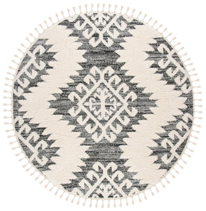 Safavieh Moroccan Tassel Shag Rug - Luxurious Ivory And Brown Design For Elegant Home Décor And Comfort Ivory ,Grey Polypropylene Pile Mts652f-9sq