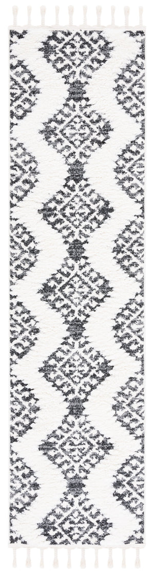 Safavieh Moroccan Tassel Shag Rug - Luxurious Ivory And Brown Design For Elegant Home Décor And Comfort Dark Grey ,Ivory Polypropylene Pile Mts652h-10