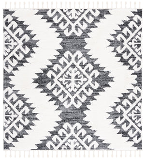 Safavieh Moroccan Tassel Shag Rug - Luxurious Ivory And Brown Design For Elegant Home Décor And Comfort Dark Grey ,Ivory Polypropylene Pile Mts652h-10