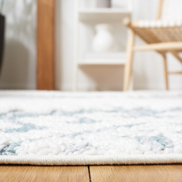 Safavieh Moroccan Tassel Shag Rug - Luxurious Ivory And Brown Design For Elegant Home Décor And Comfort Teal ,Ivory Polypropylene Pile Mts652k-8