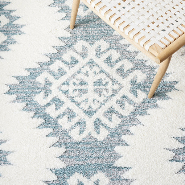 Safavieh Moroccan Tassel Shag Rug - Luxurious Ivory And Brown Design For Elegant Home Décor And Comfort Teal ,Ivory Polypropylene Pile Mts652k-8